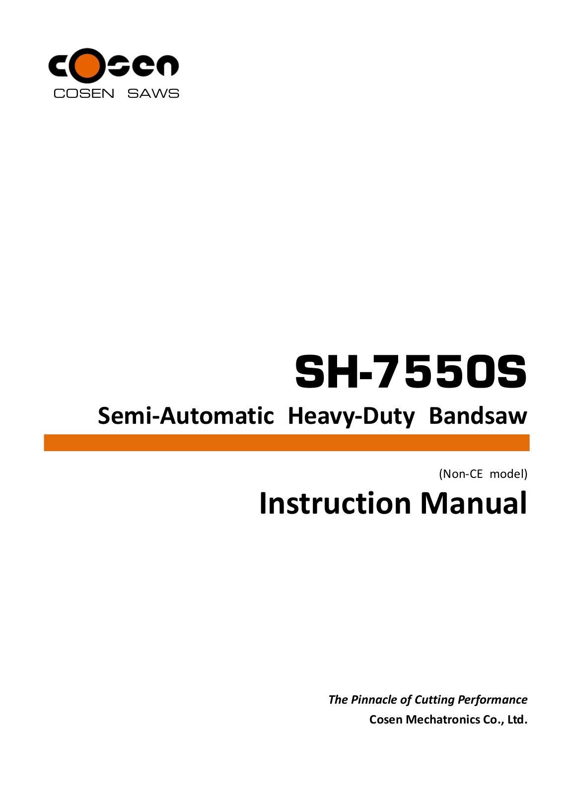 Cosen SH-7550S User guide - ManualMachine.com