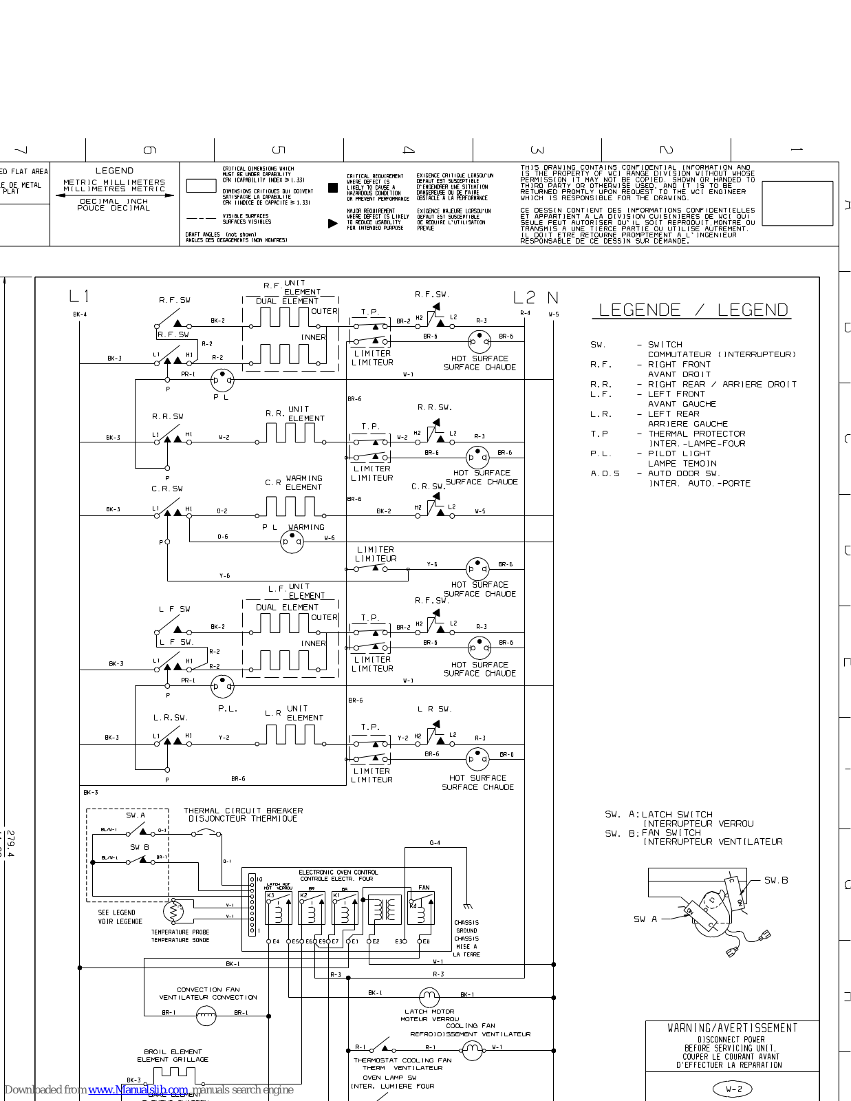 Frigidaire FES388WGCA Wiring Diagram