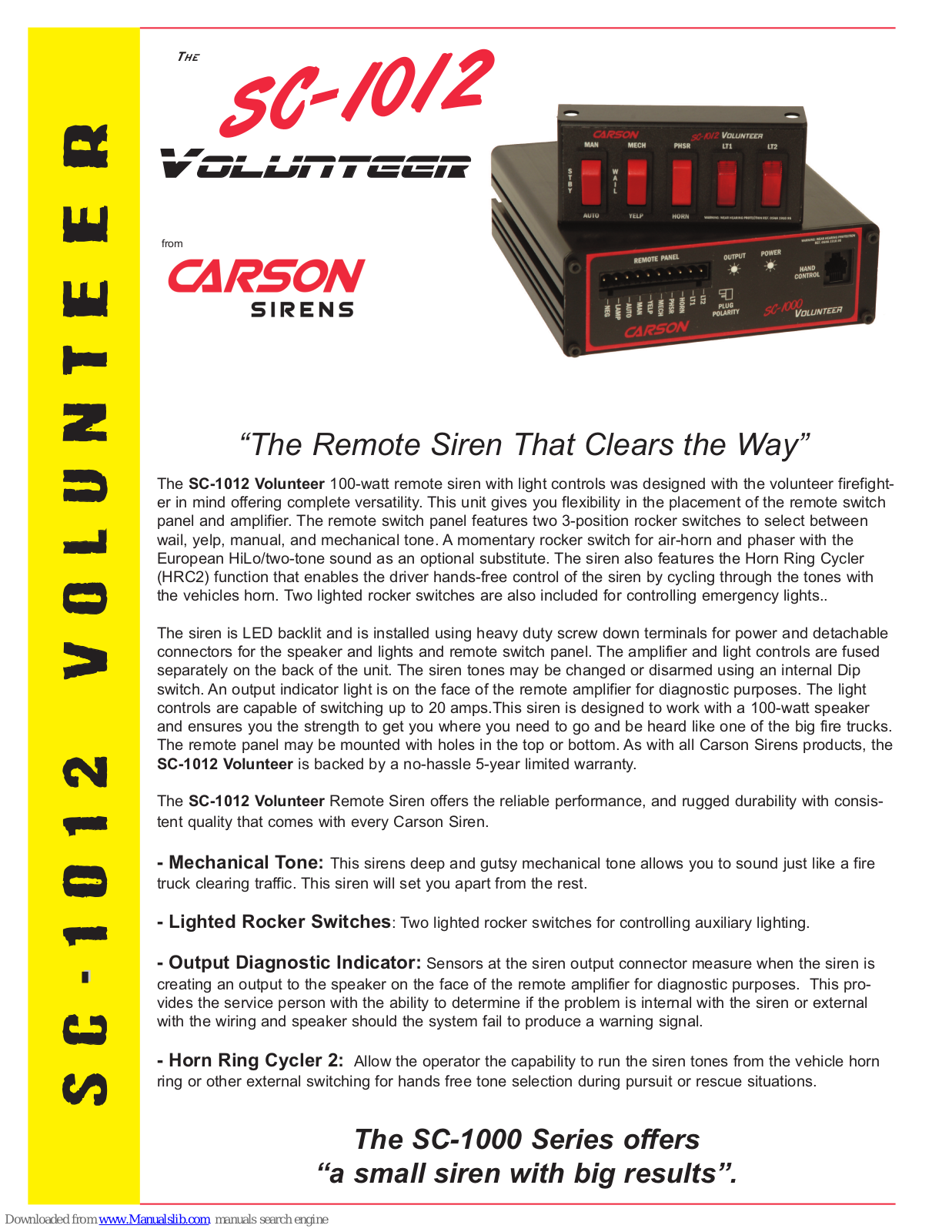 Carson Volunteer SC-1012 Specifications