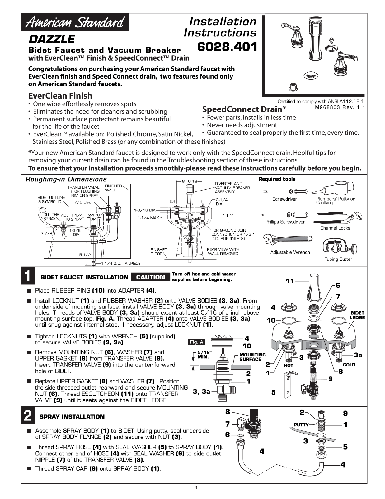 American Standard 6028.401 User Manual