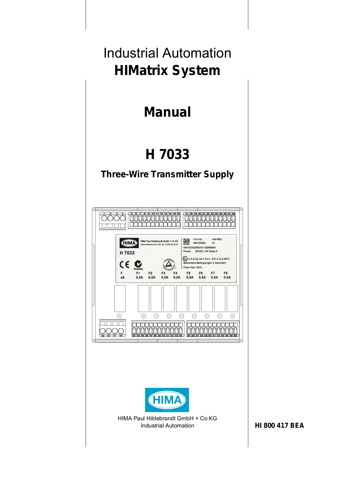 HIMA HIMatrix H 7033 User Manual - ManualMachine.com