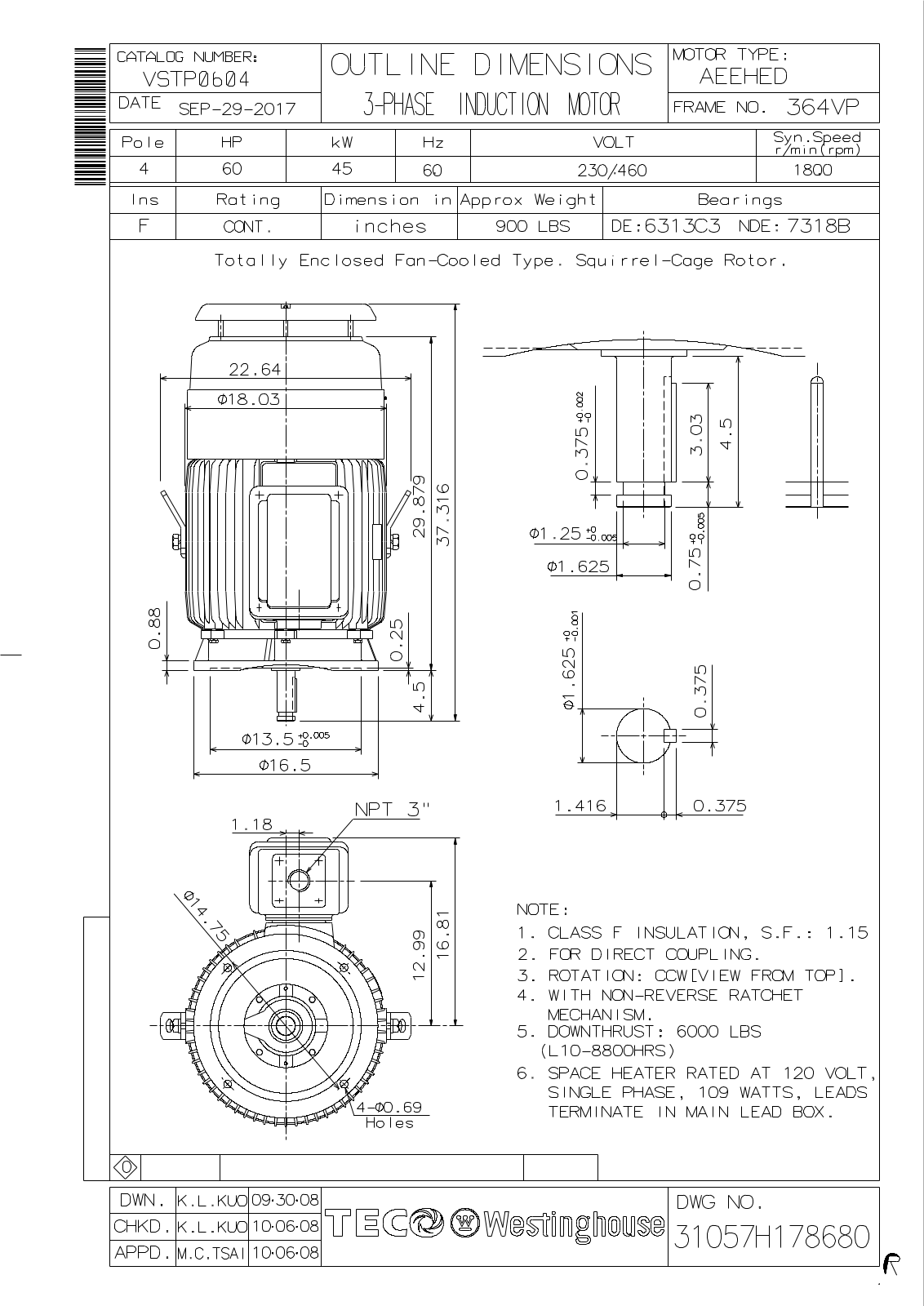 Teco VSTP0604 Reference Drawing