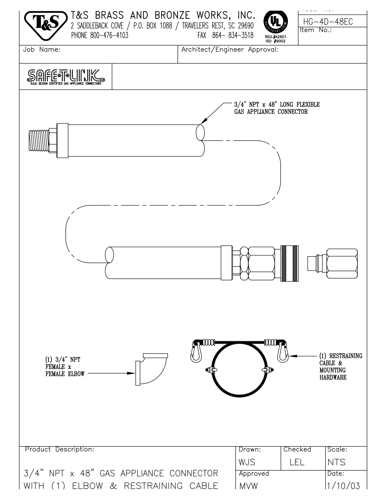 T&S Brass HG-4D-48EC User Manual