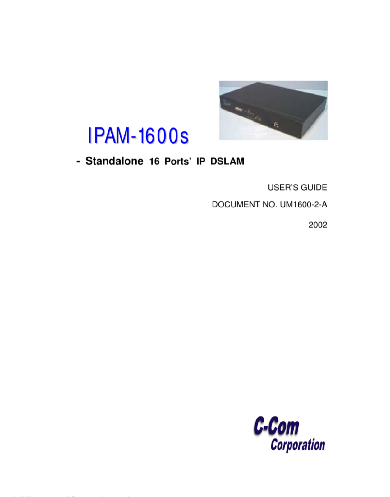 C-Com IPAM-1600s User Manual