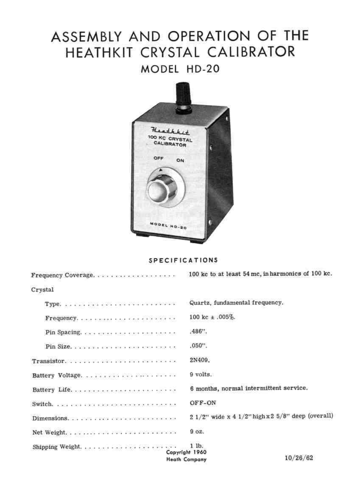 Heath Company HD-20 Schematic