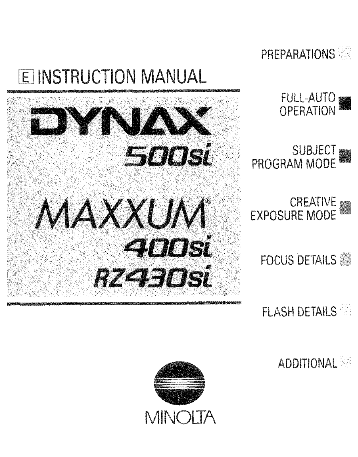 Konica Minolta DYNAX MAXXUM 400SI User Manual