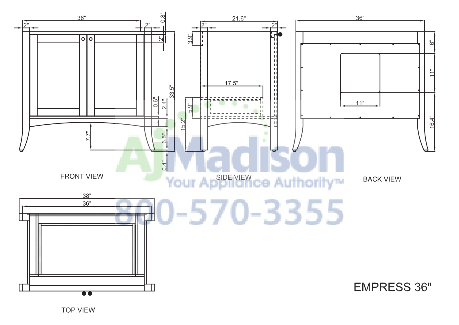 Empire Industries EM36SC Specs