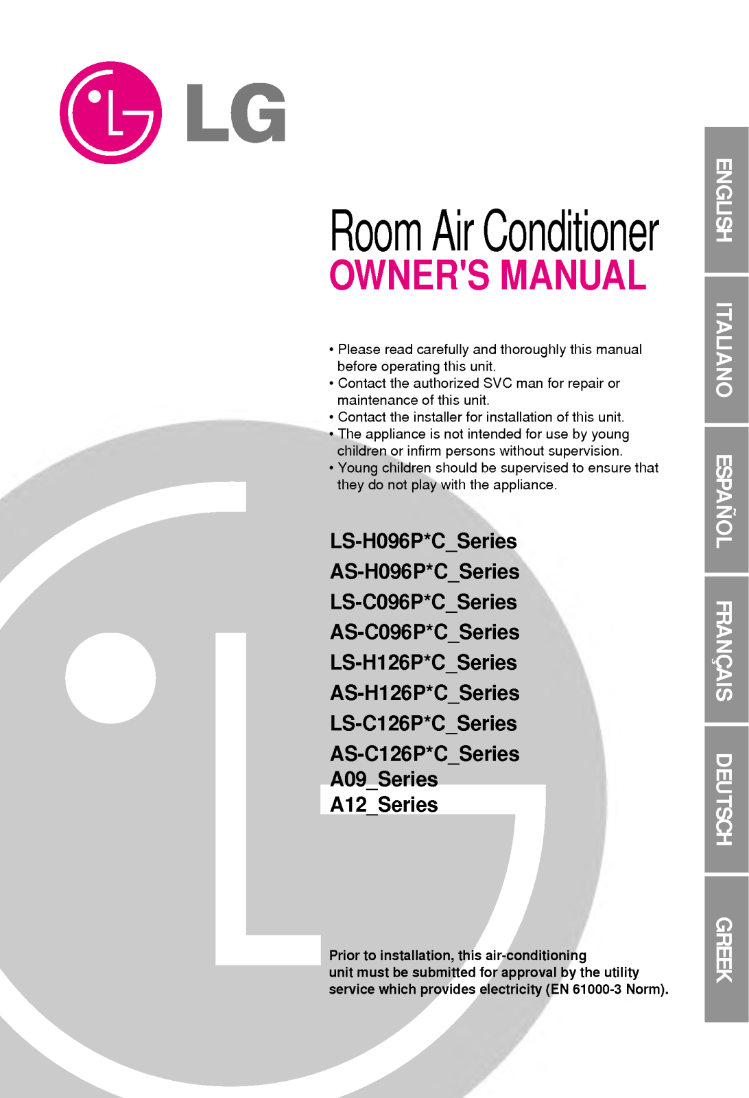 LG AS-H126PBC0 User Manual