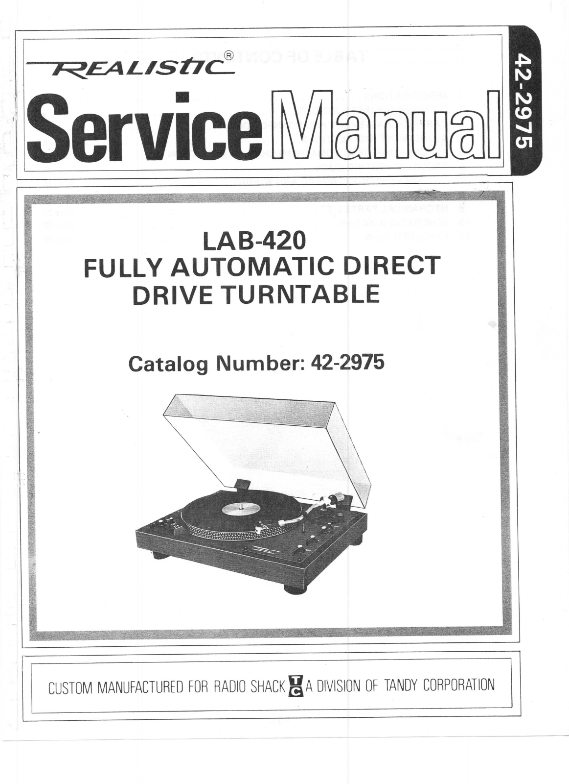 Realistic 42_2975, LAB420 SERVICE MANUAL - ManualMachine.com