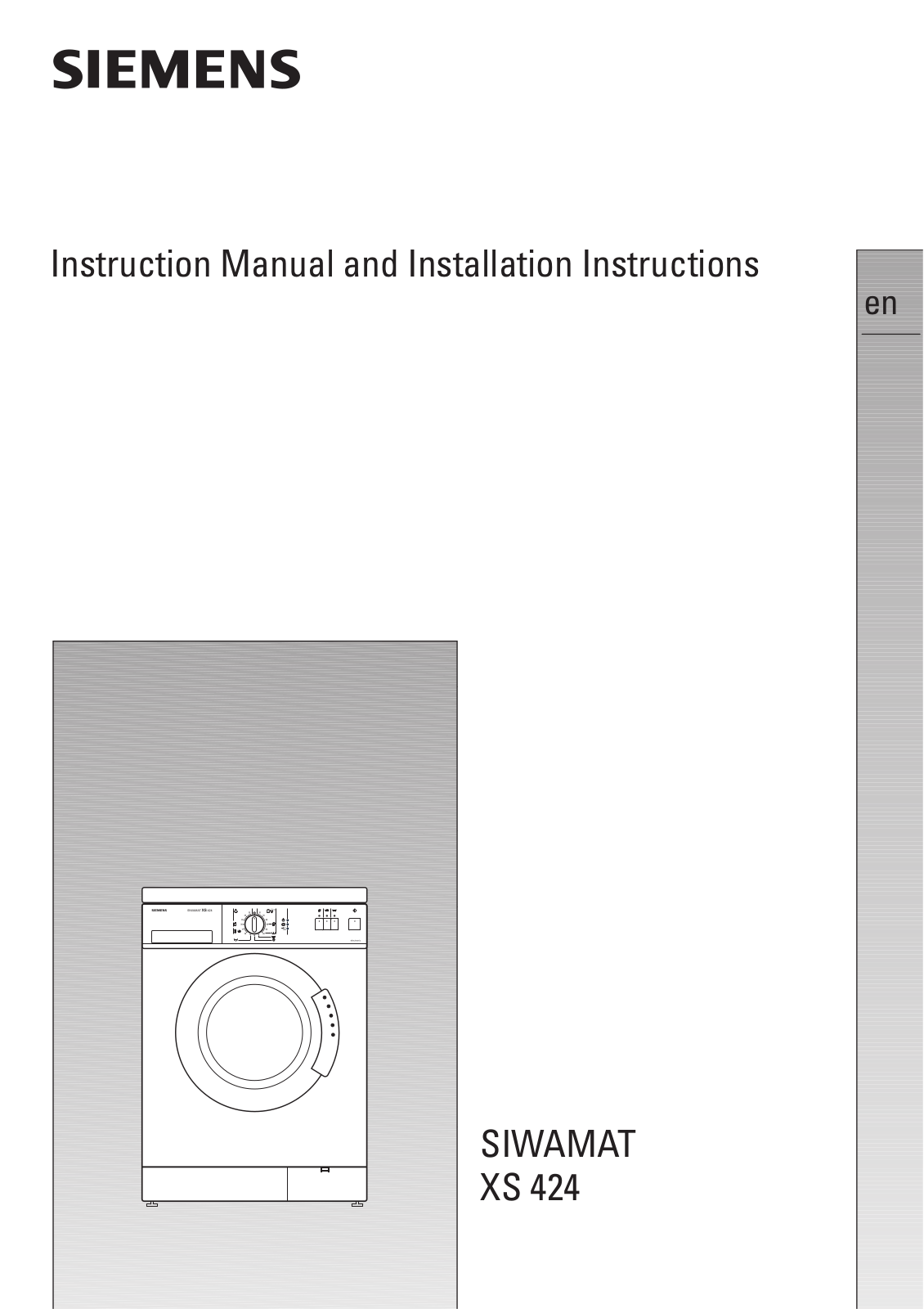 Siemens S1WTF3600A Instructions Manual