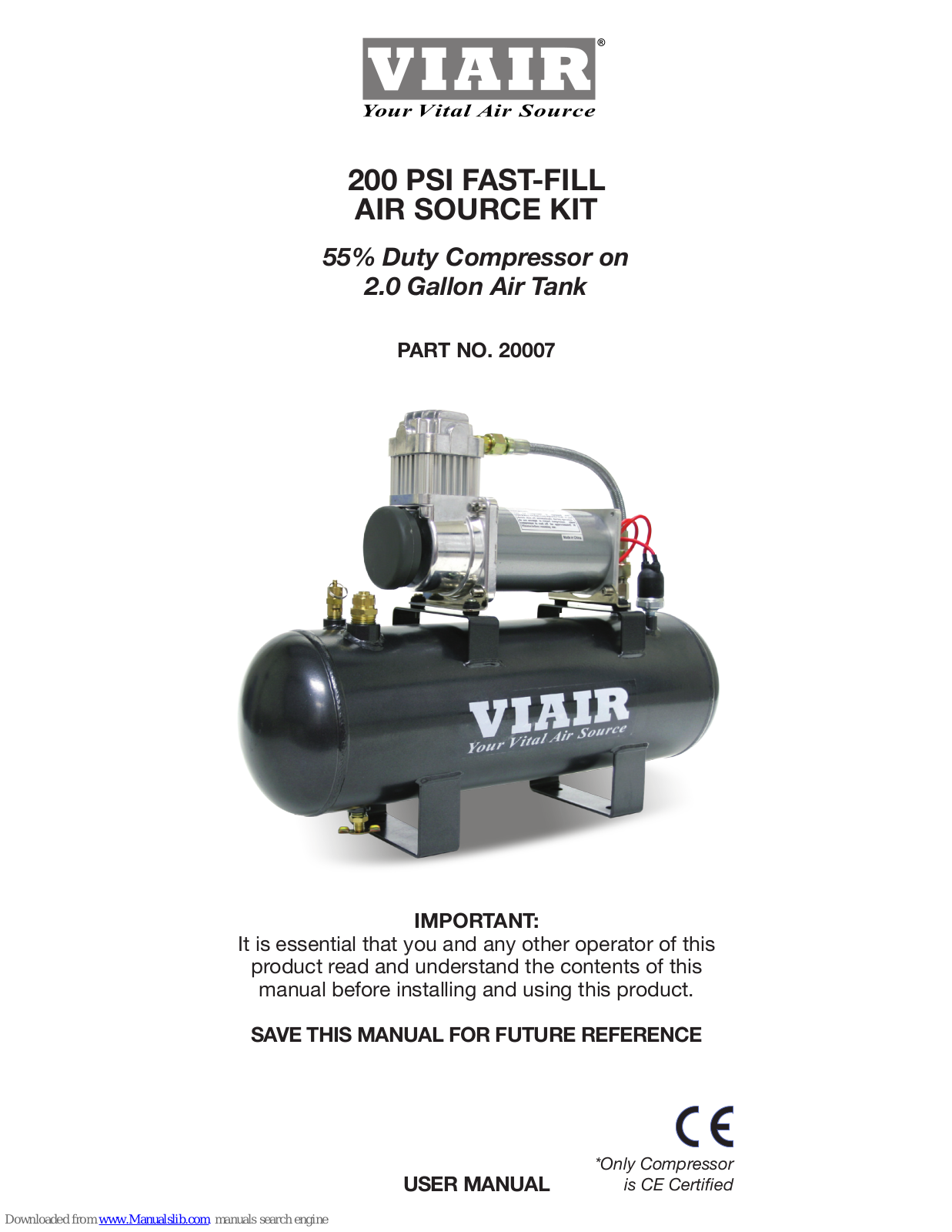 VIAIR 20007, 20008, 20003 User Manual