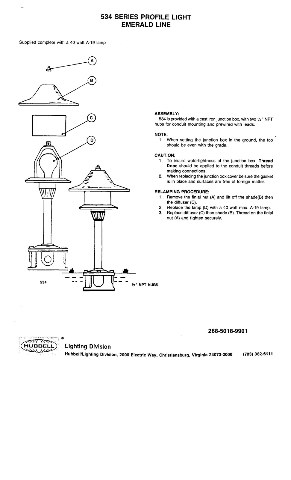 Hubbell Lighting 534 User Manual