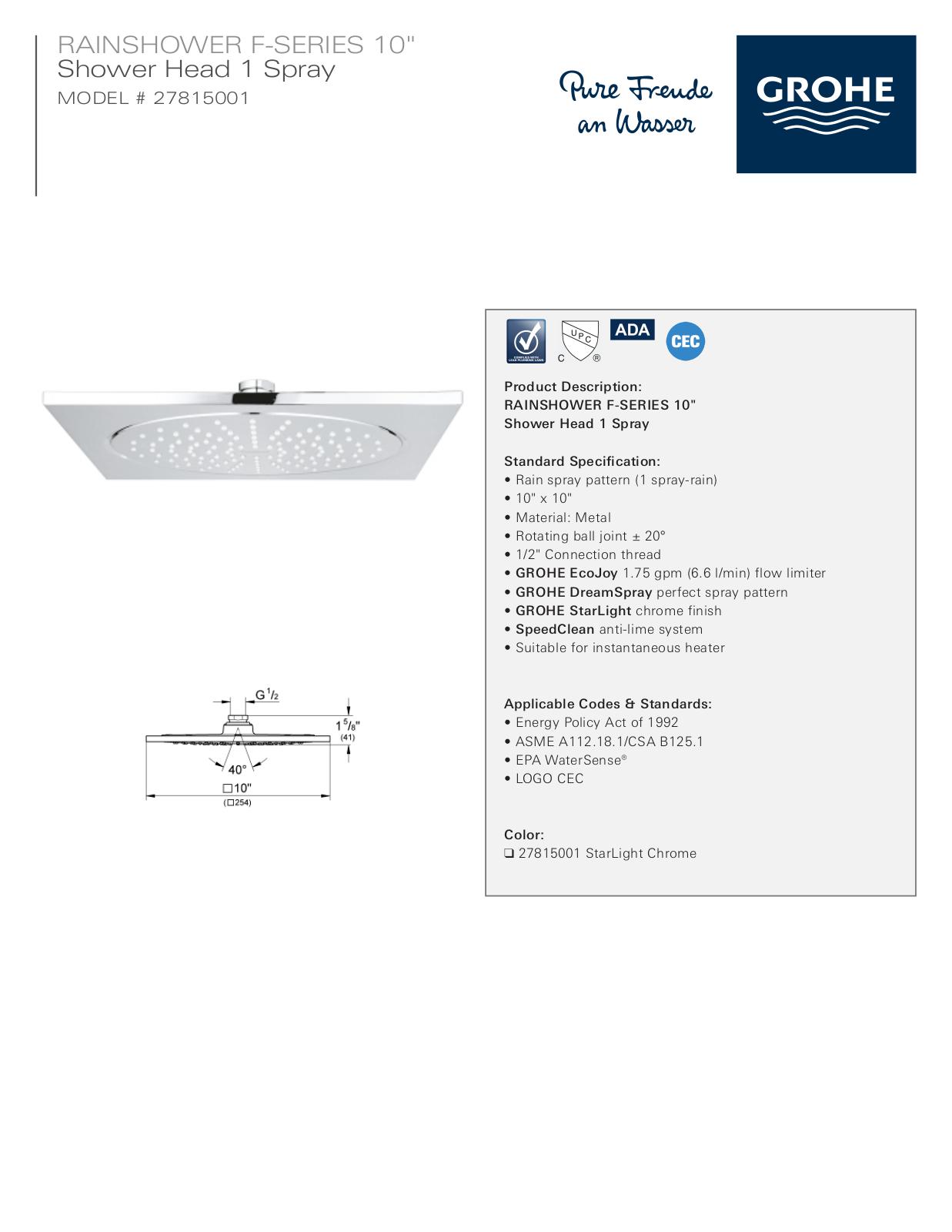 GROHE HBZM1624 Specifications - ManualMachine.com