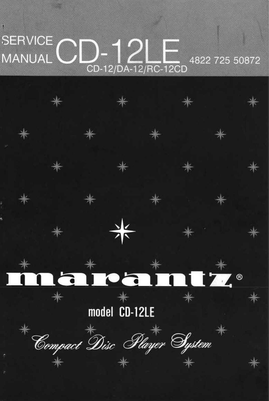 Marantz DA-12, CD-12 Service Manual