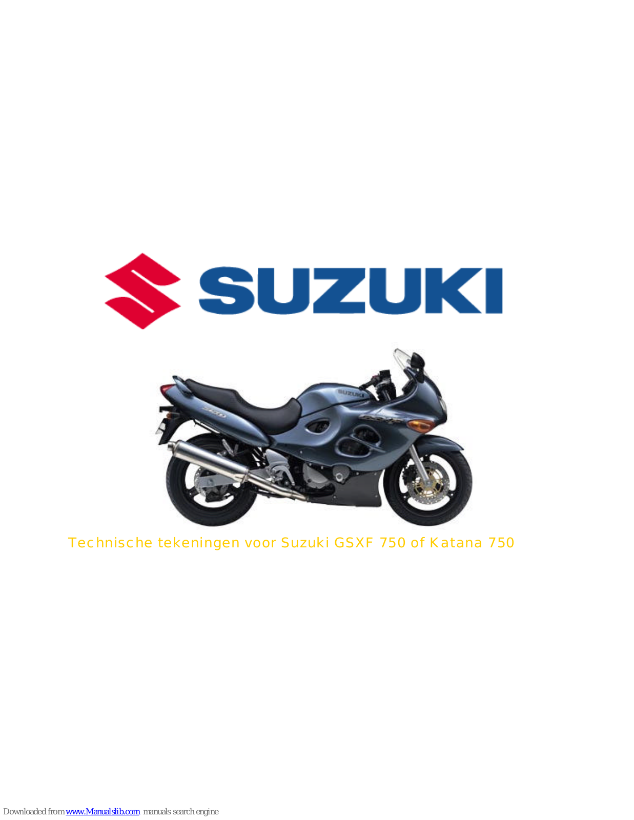Suzuki GSXF 750 Technische Tekeningen Manual