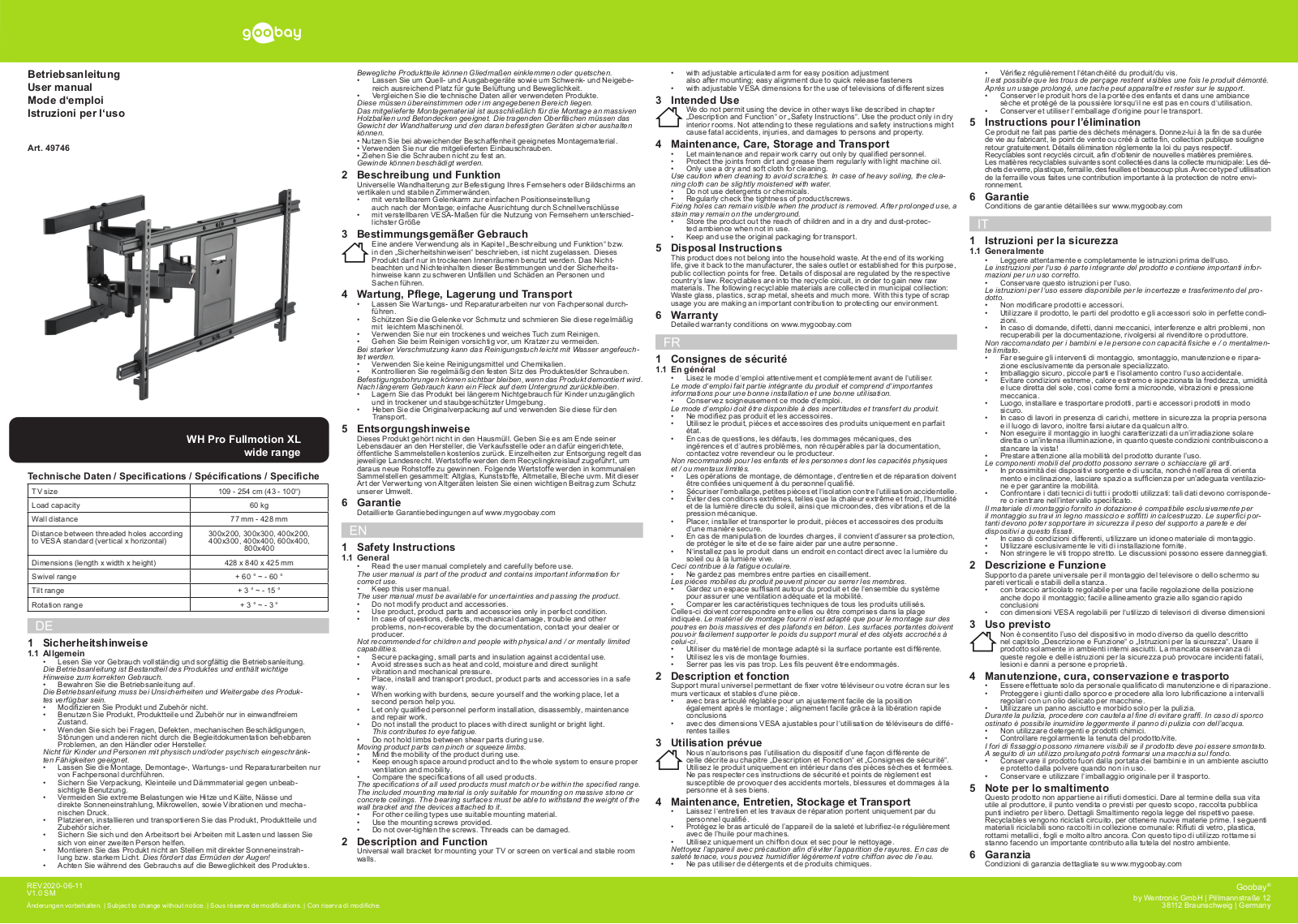 GOOBAY 49746 Datasheet - ManualMachine.com