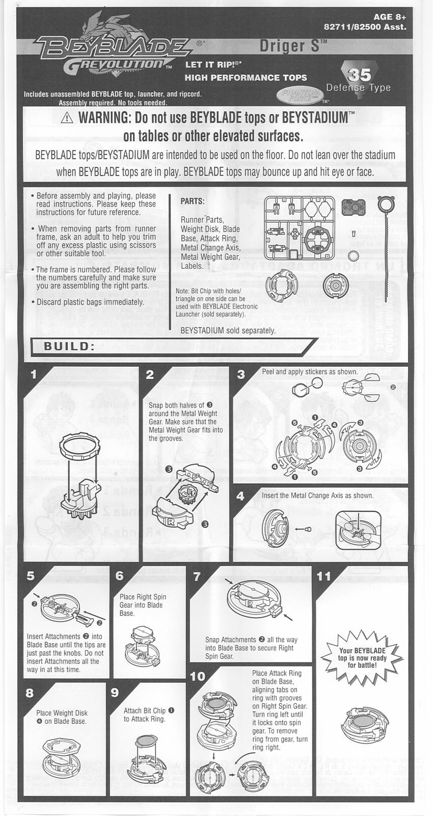 HASBRO Beyblade Grevolution Driger S 35 User Manual