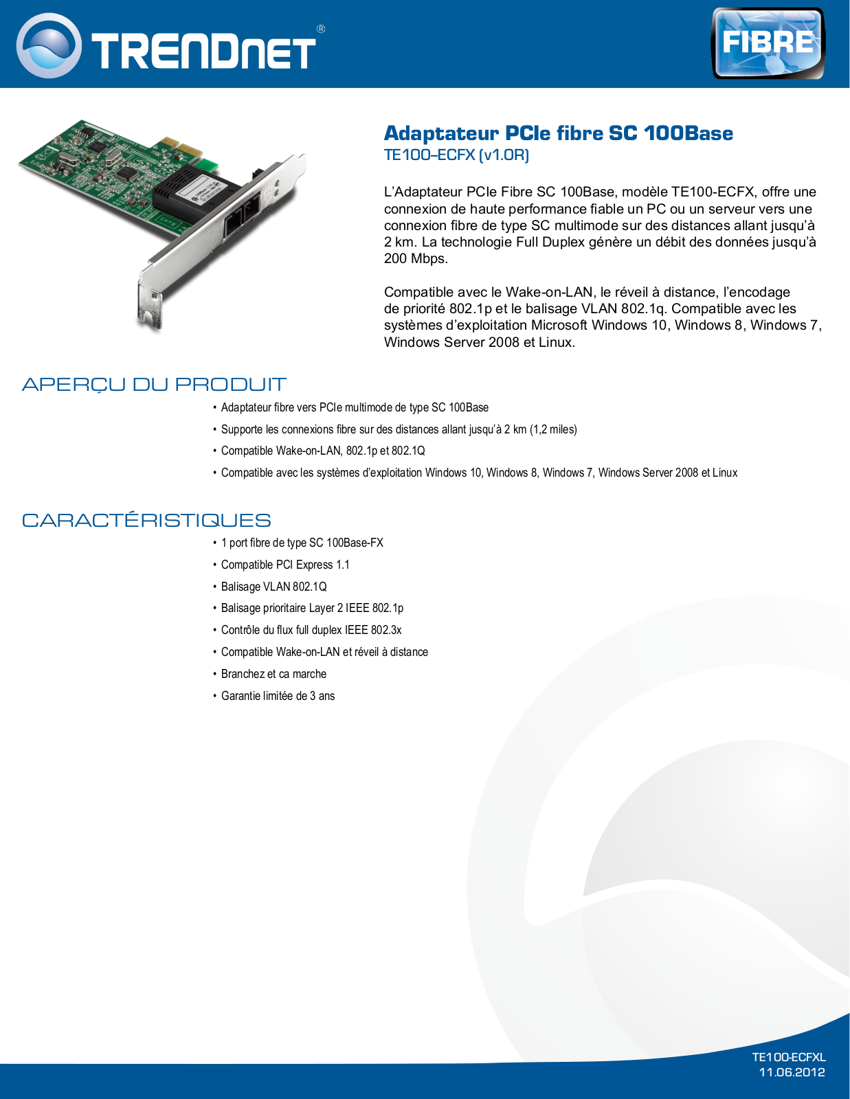 Trendnet TE100-ECFX Datasheet