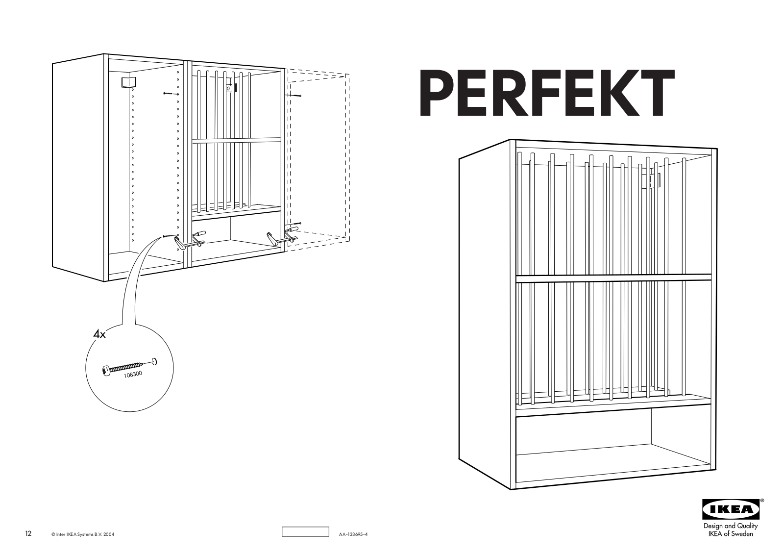 IKEA PERFEKT FAGERLAND PLATE SHELF 39 Assembly Instruction