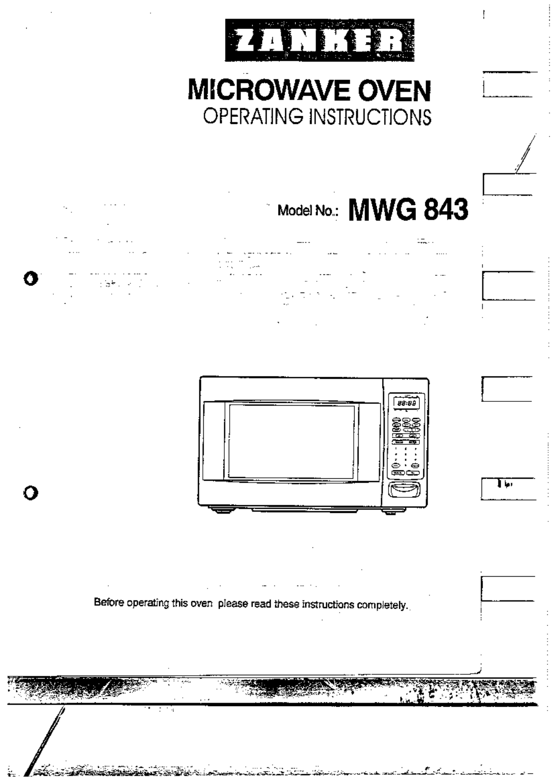 Zanker MWG843 User Manual