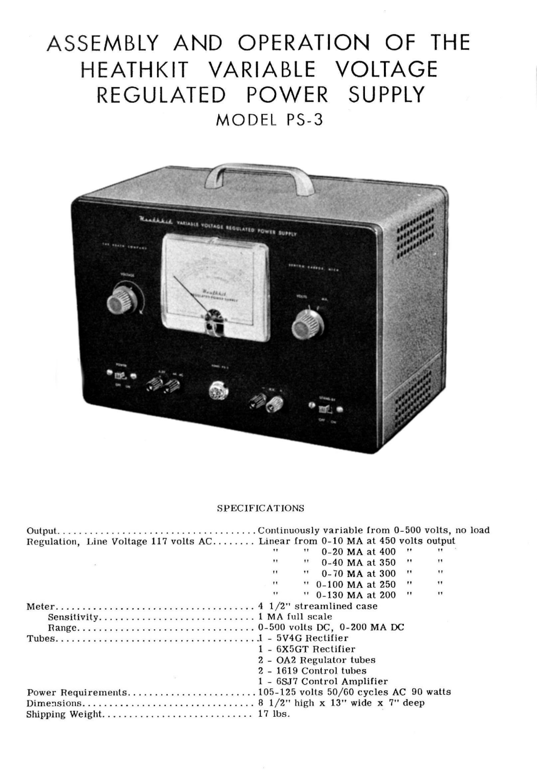 Heath Company PS-3 Schematic