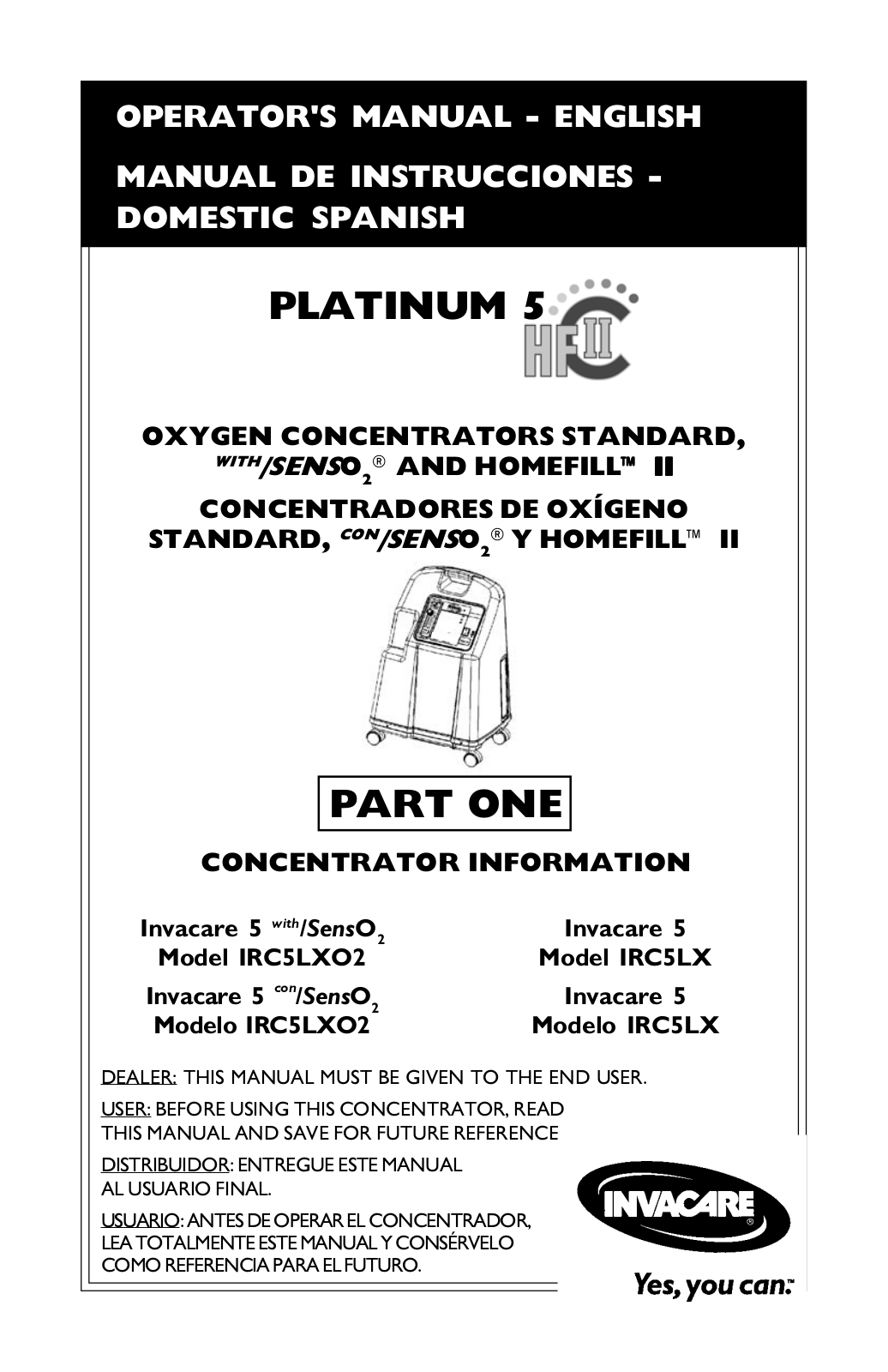 Invacare IRC5LXO2 User Manual