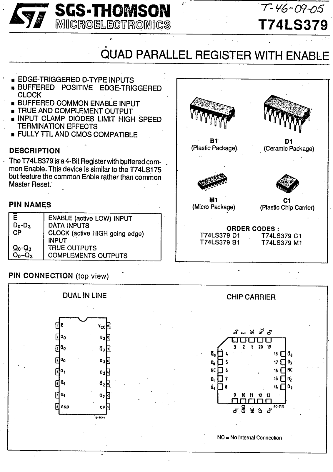Datasheet T74LS379B1 Specification - ManualMachine.com