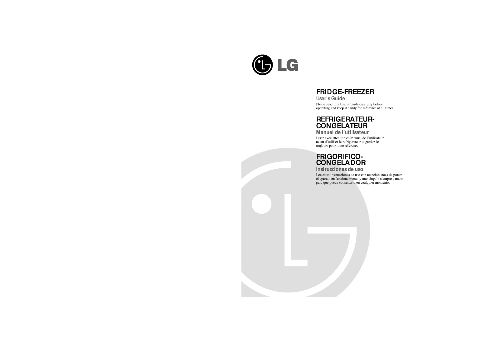 LG GR-389SNQT User Manual