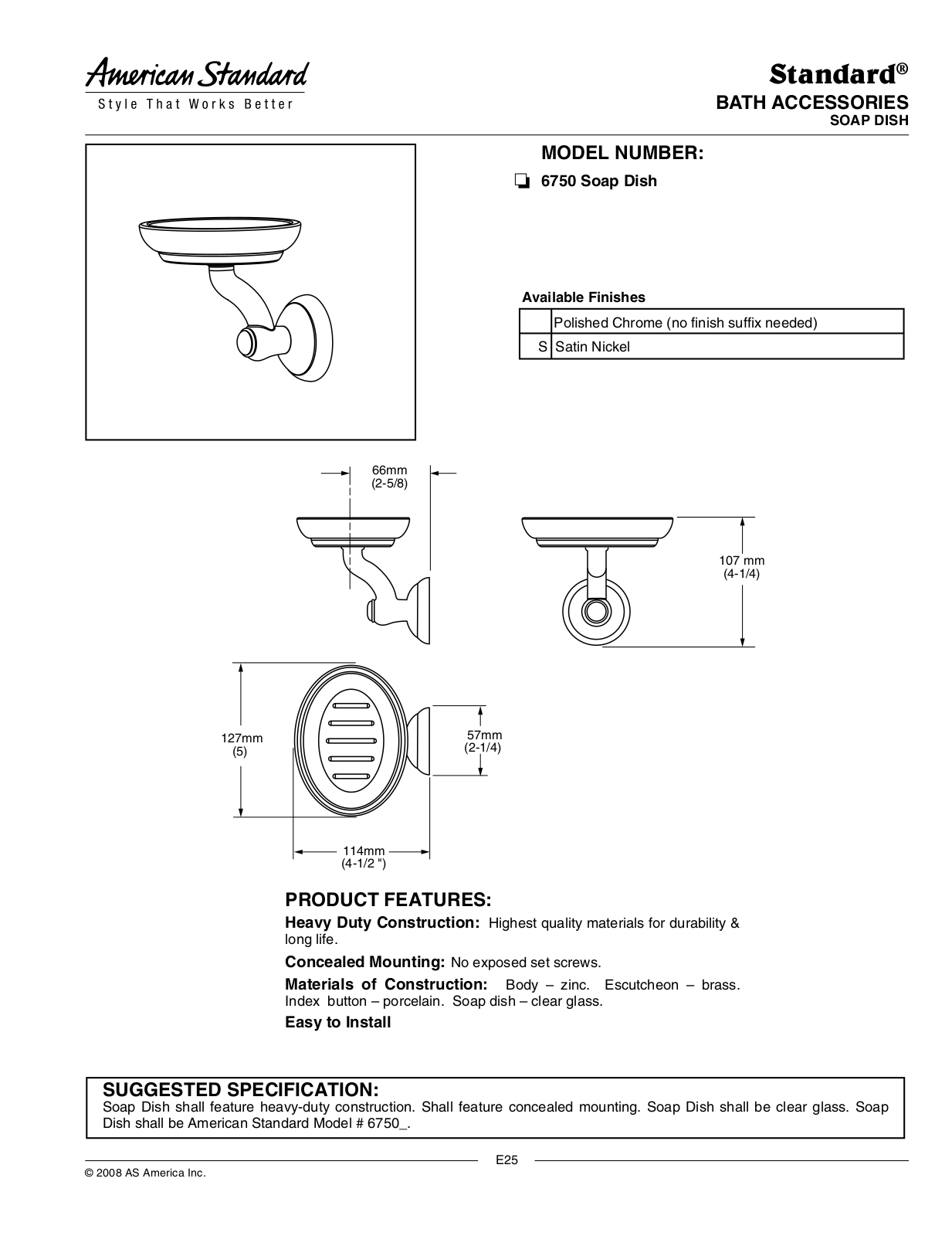 American Standard 6750 User Manual