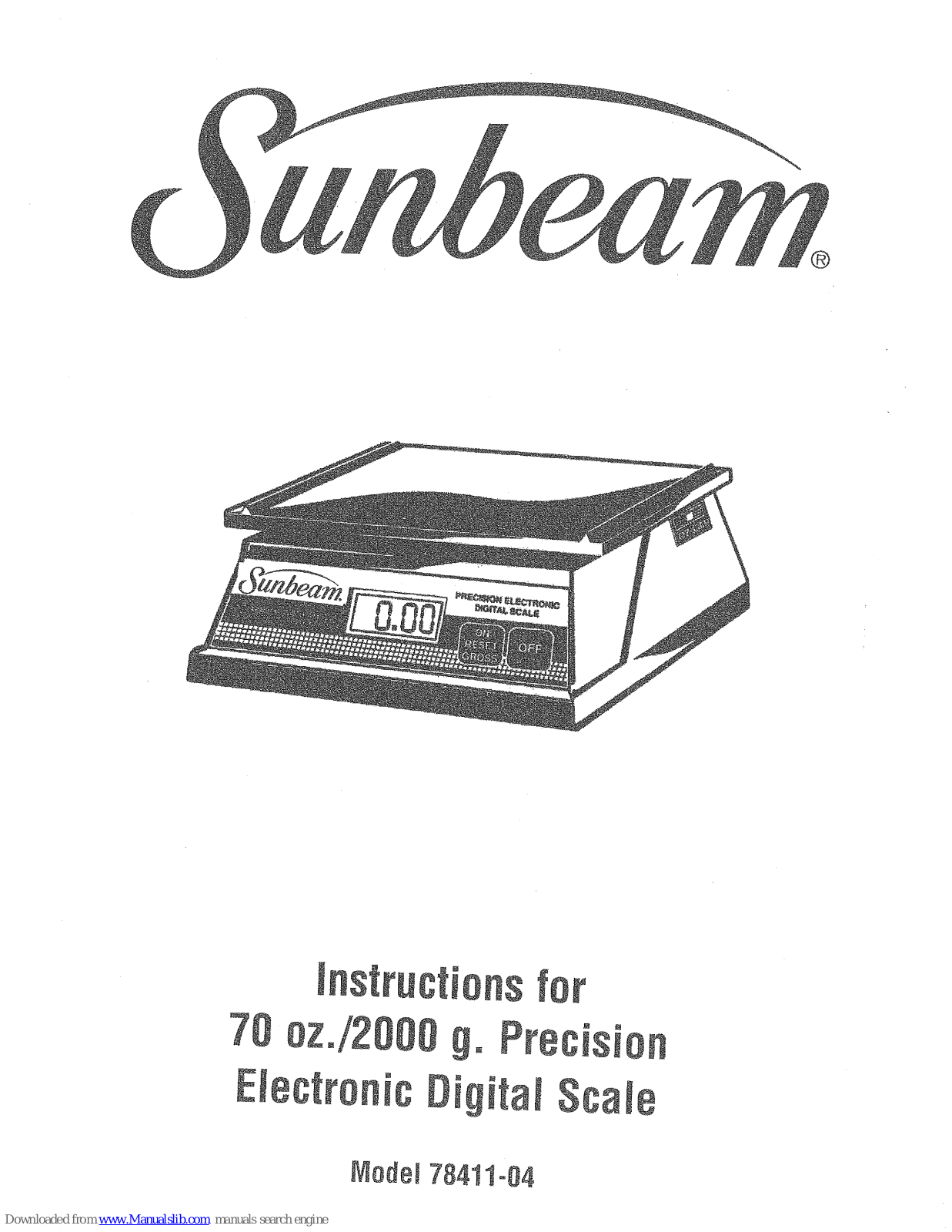 Sunbeam Precision 78411-04 Instruction Manual