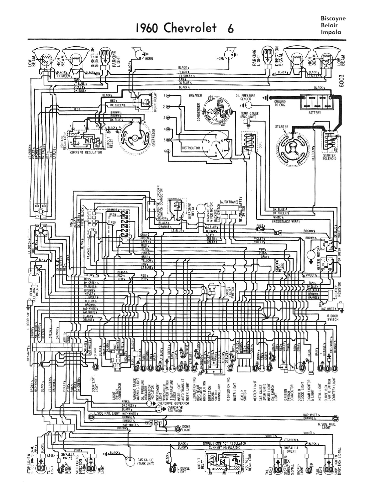 Chevrolet 1960 impala schematic