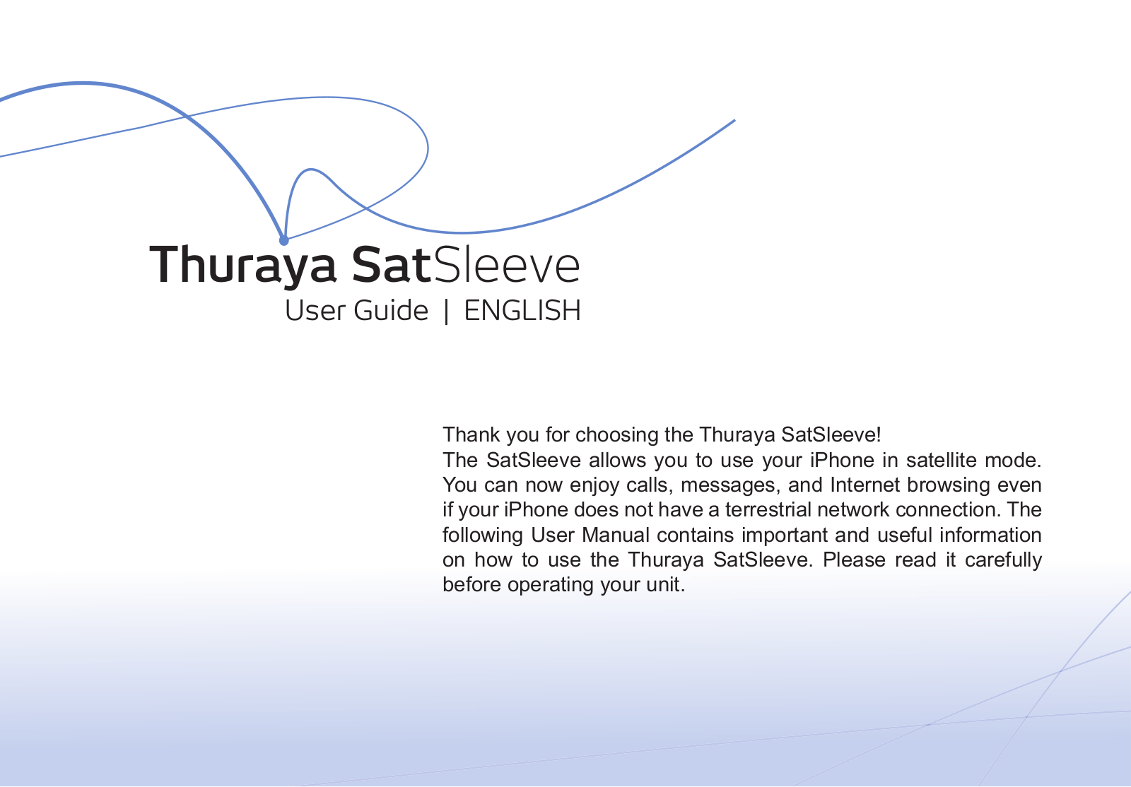 Thuraya SatSleeve for iPhone User Manual