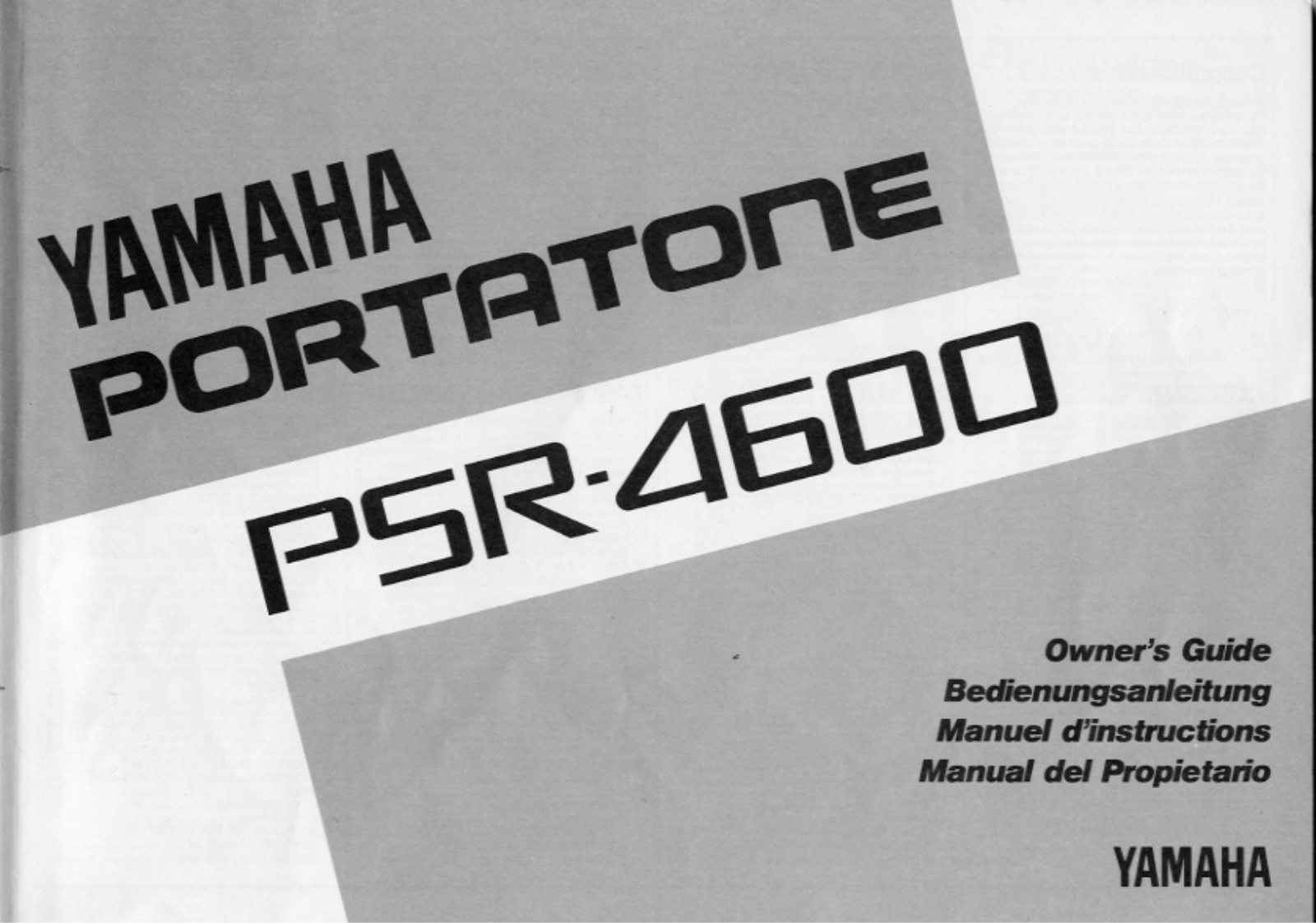 Yamaha PSR-4600E User Manual