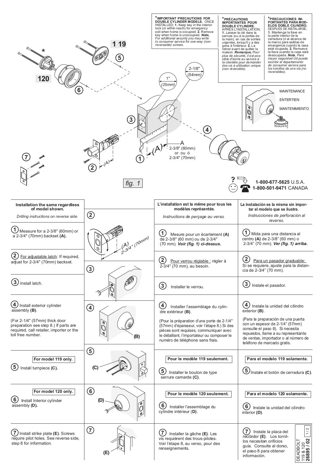 Weiser Safelock Deadbolt User Manual