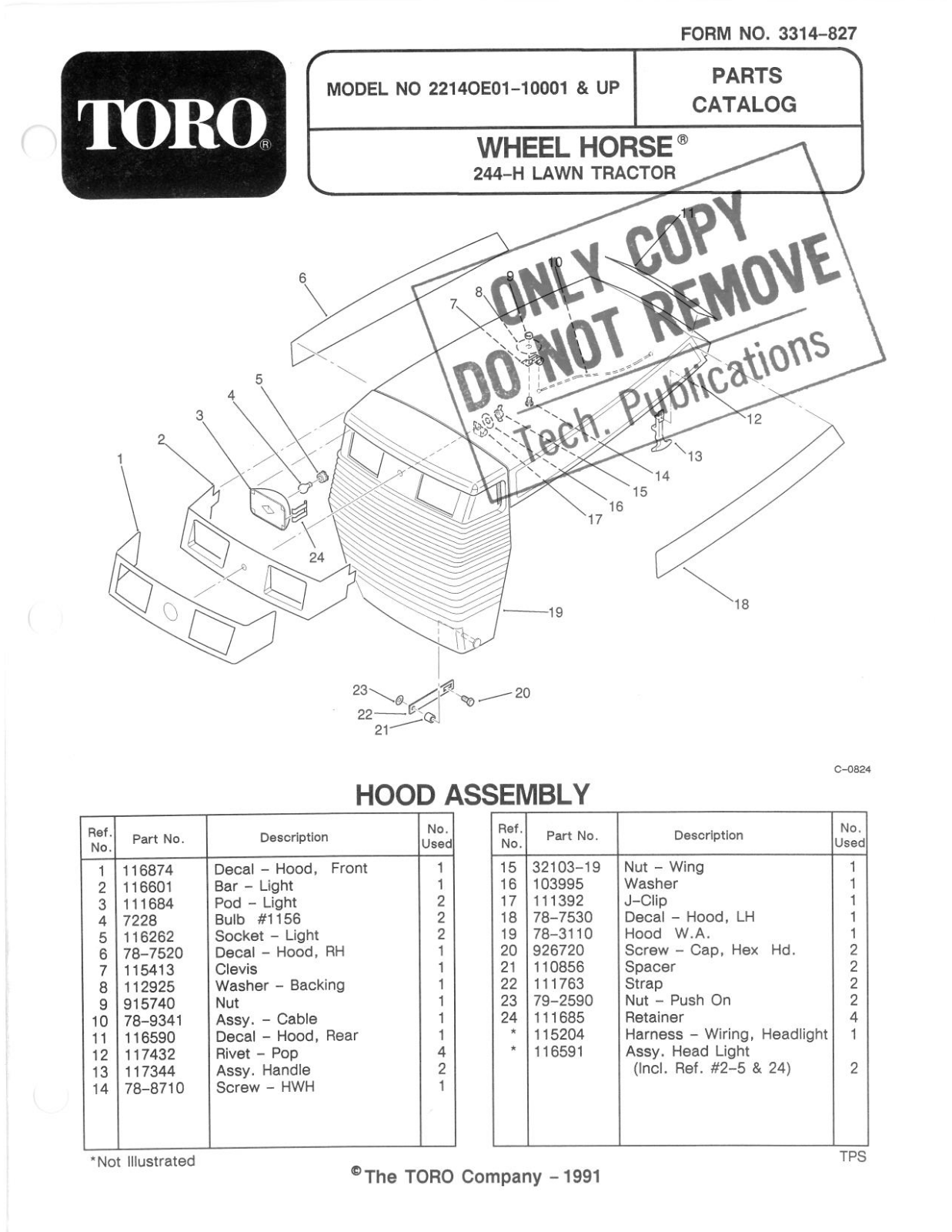 Toro 22-14OE01 Parts Catalogue