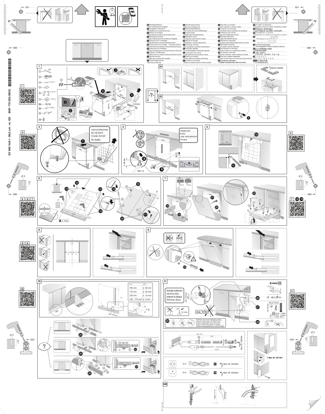 SIEMENS SX65ZX49CE Assembly instructions