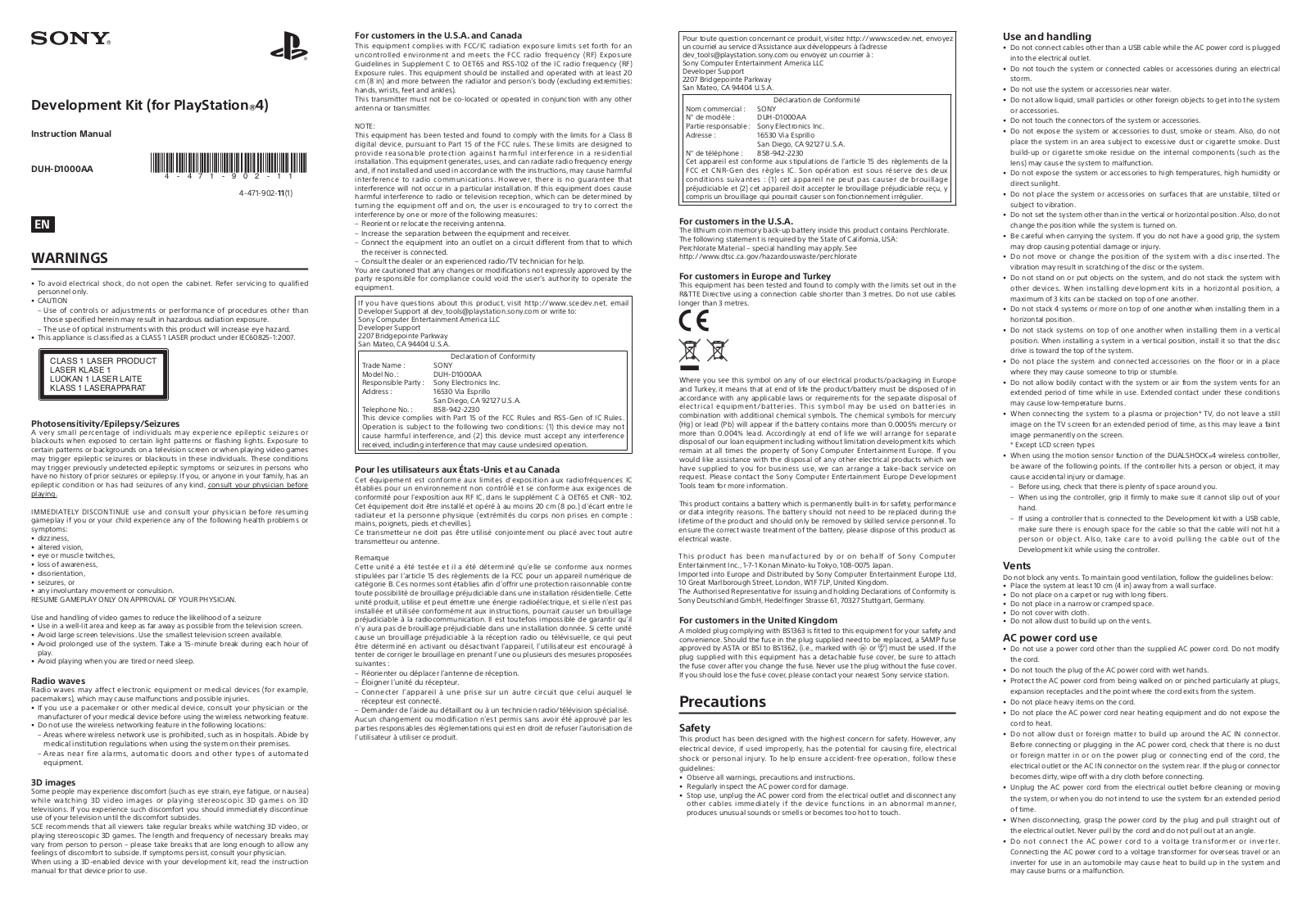Sony DUTD1000 User Manual