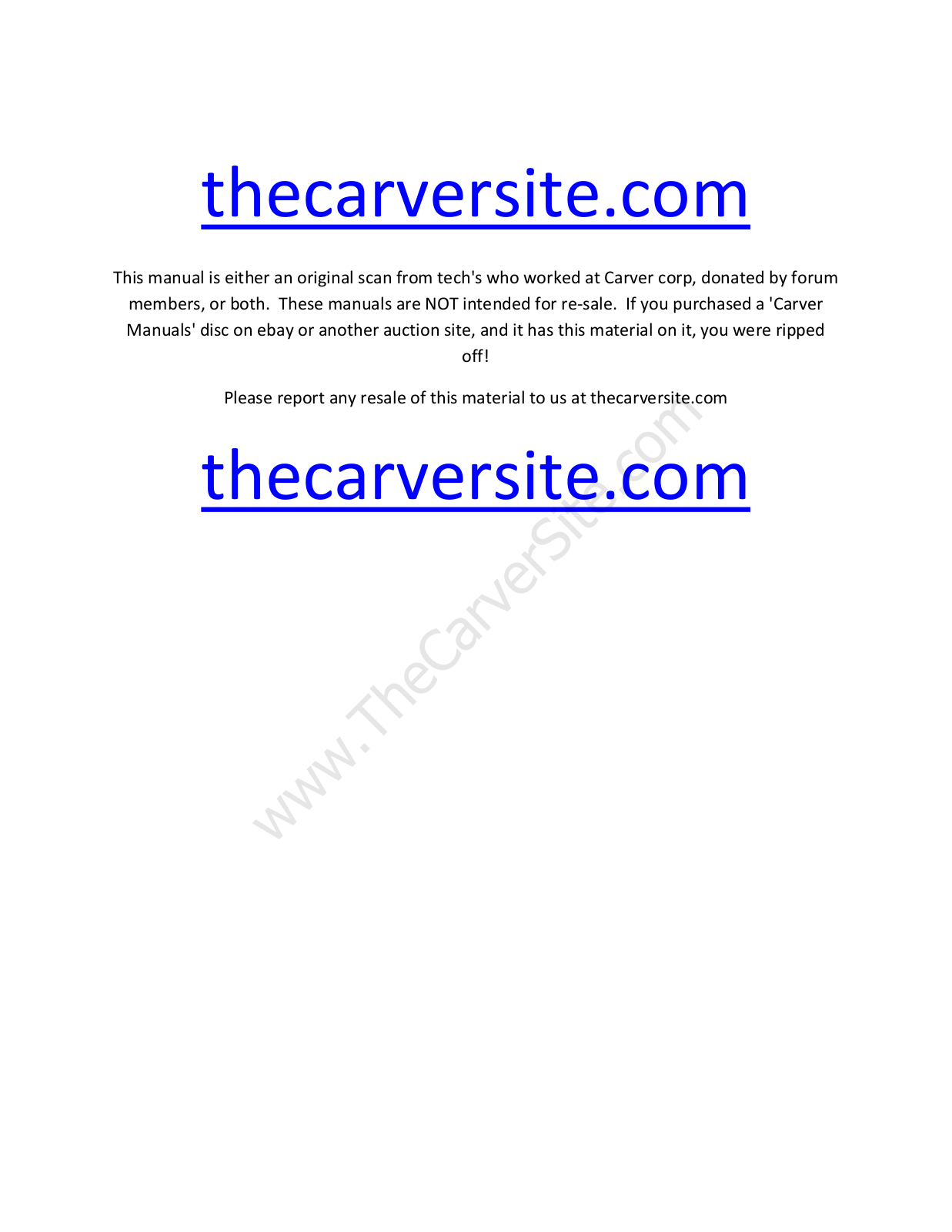 Carver HR-732, HR-742 Service Manual