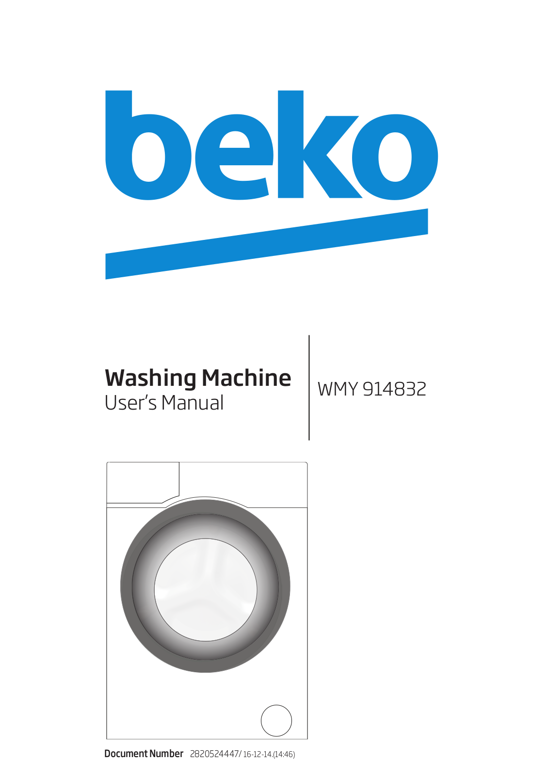 Beko WMY914832 User Manual