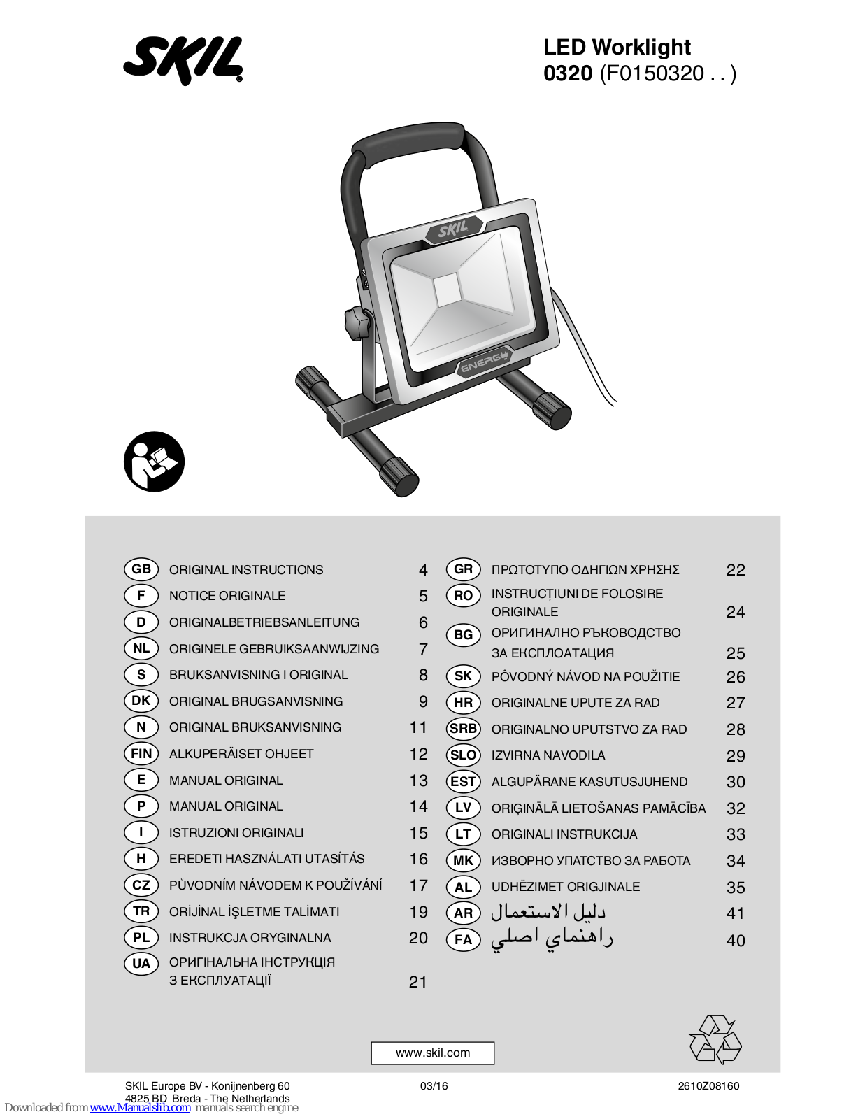 Skil 0320 Original Instructions Manual