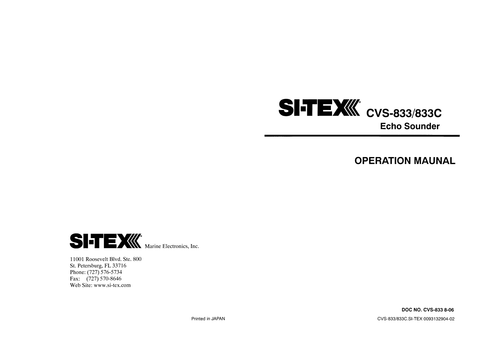 Si-tex CVS-833C User's Manual