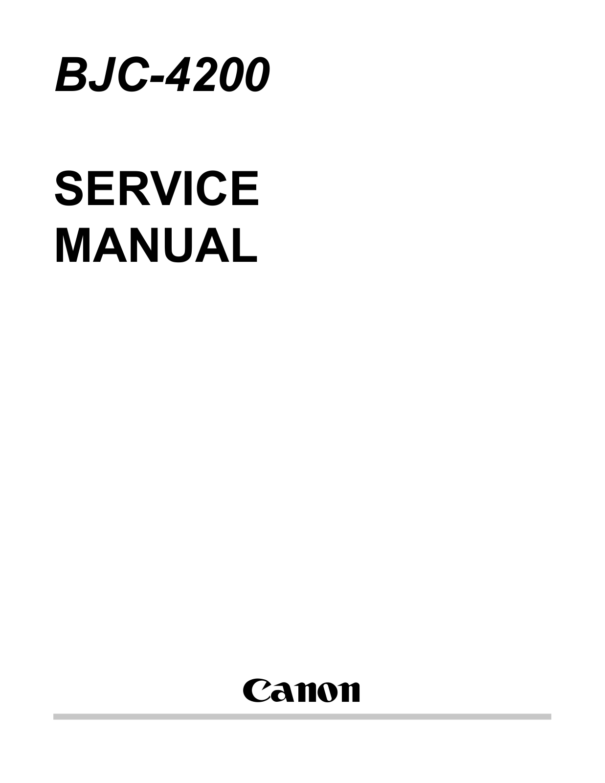 Canon BJC-4200 Service Manual