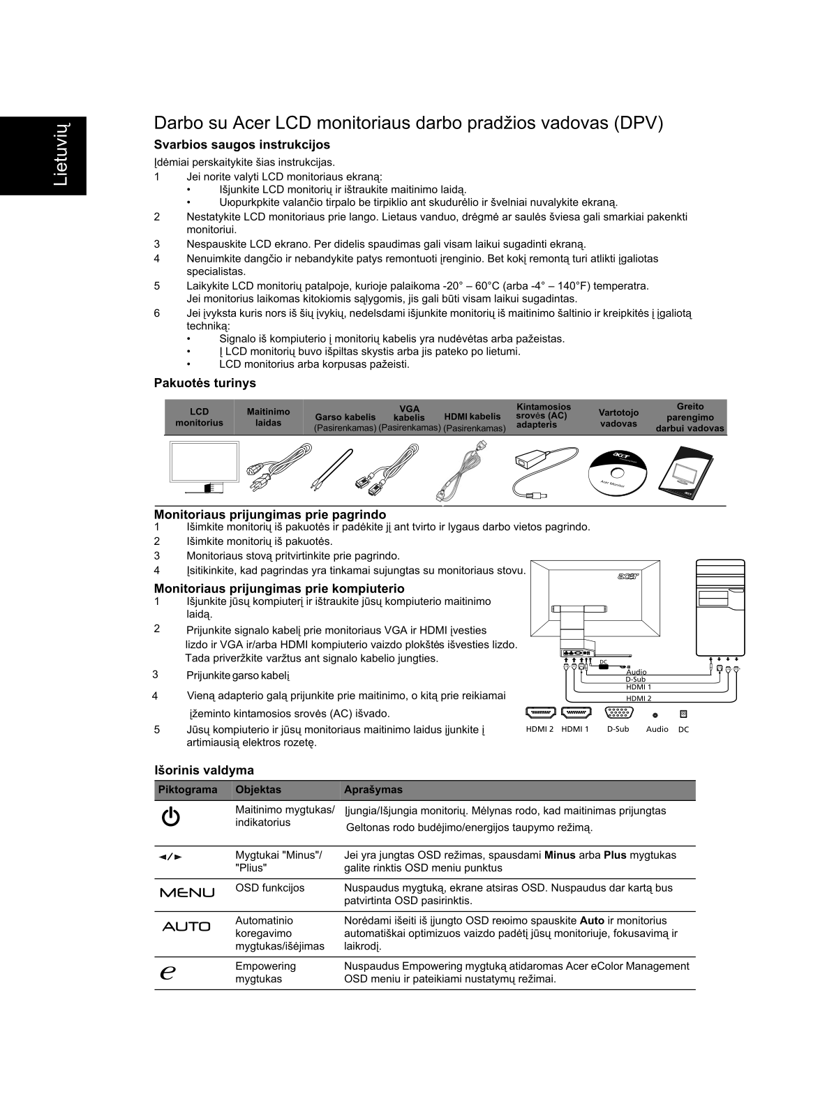 Acer S273HL User Manual