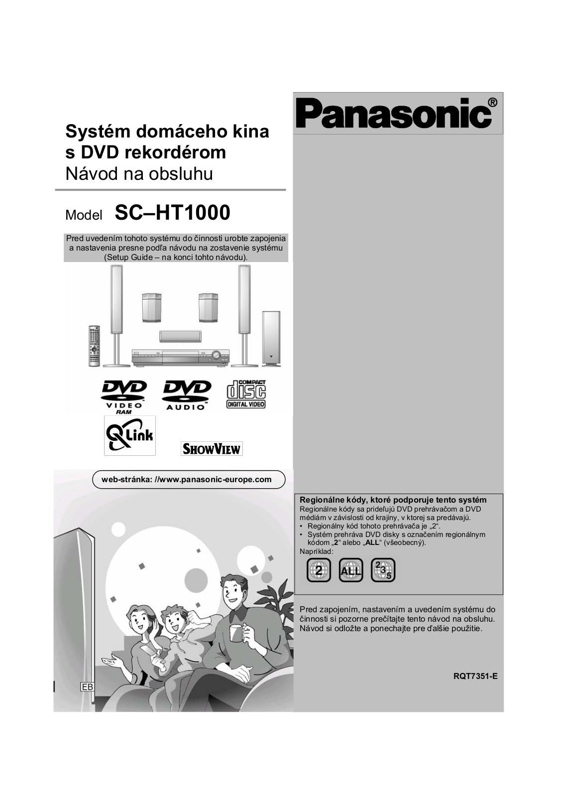 Panasonic SCHT1000 User Manual