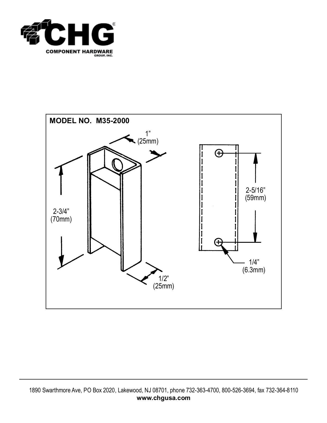 Component Hardware M35-2000 User Manual