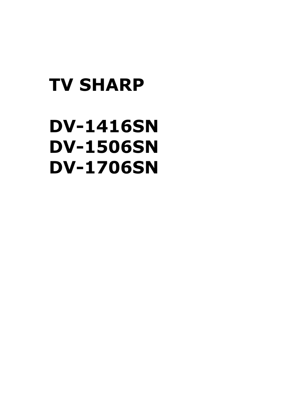 SHARP DV-1416SN, DV-1506SN Service Manual