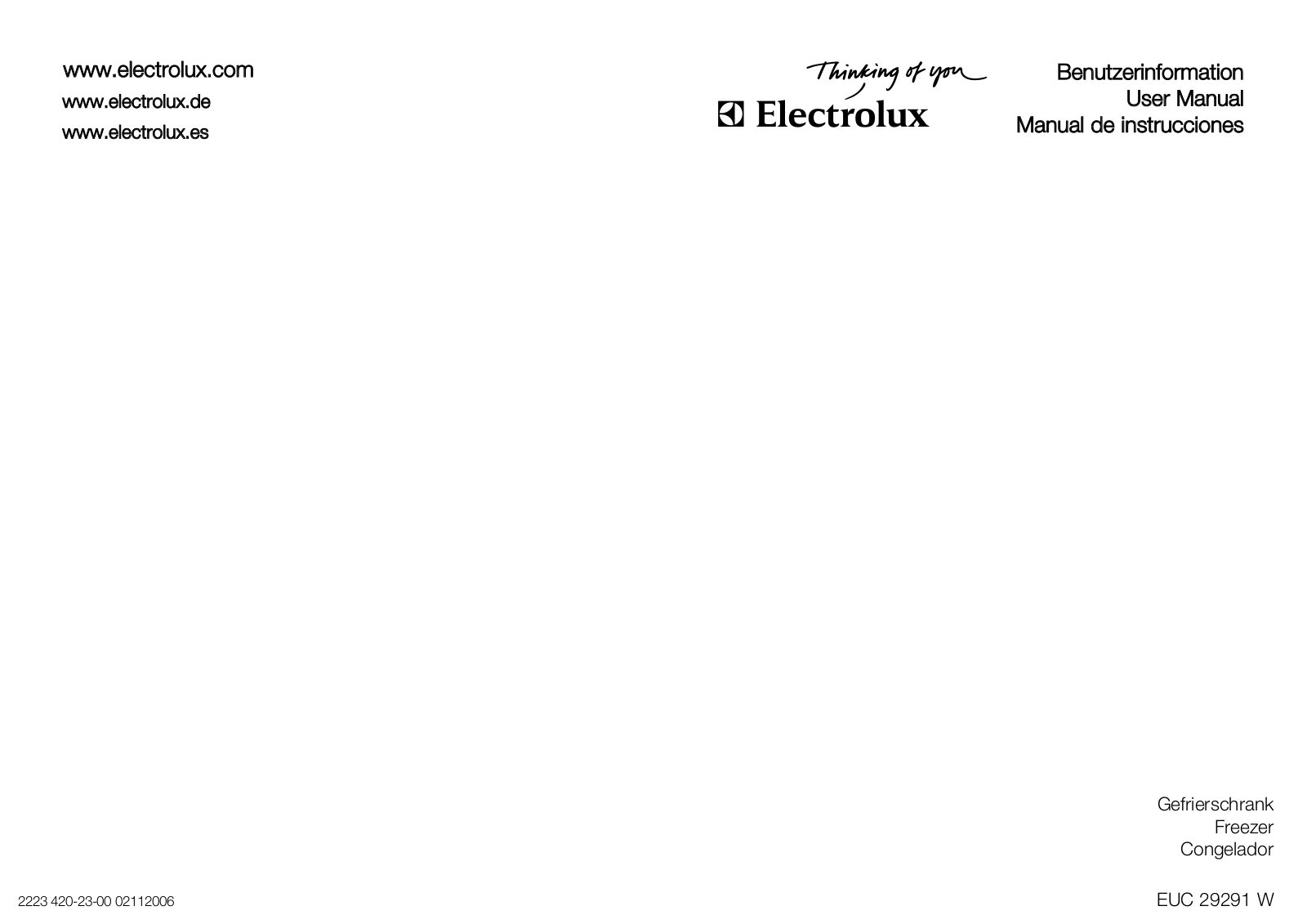 AEG EUC29291W User Manual