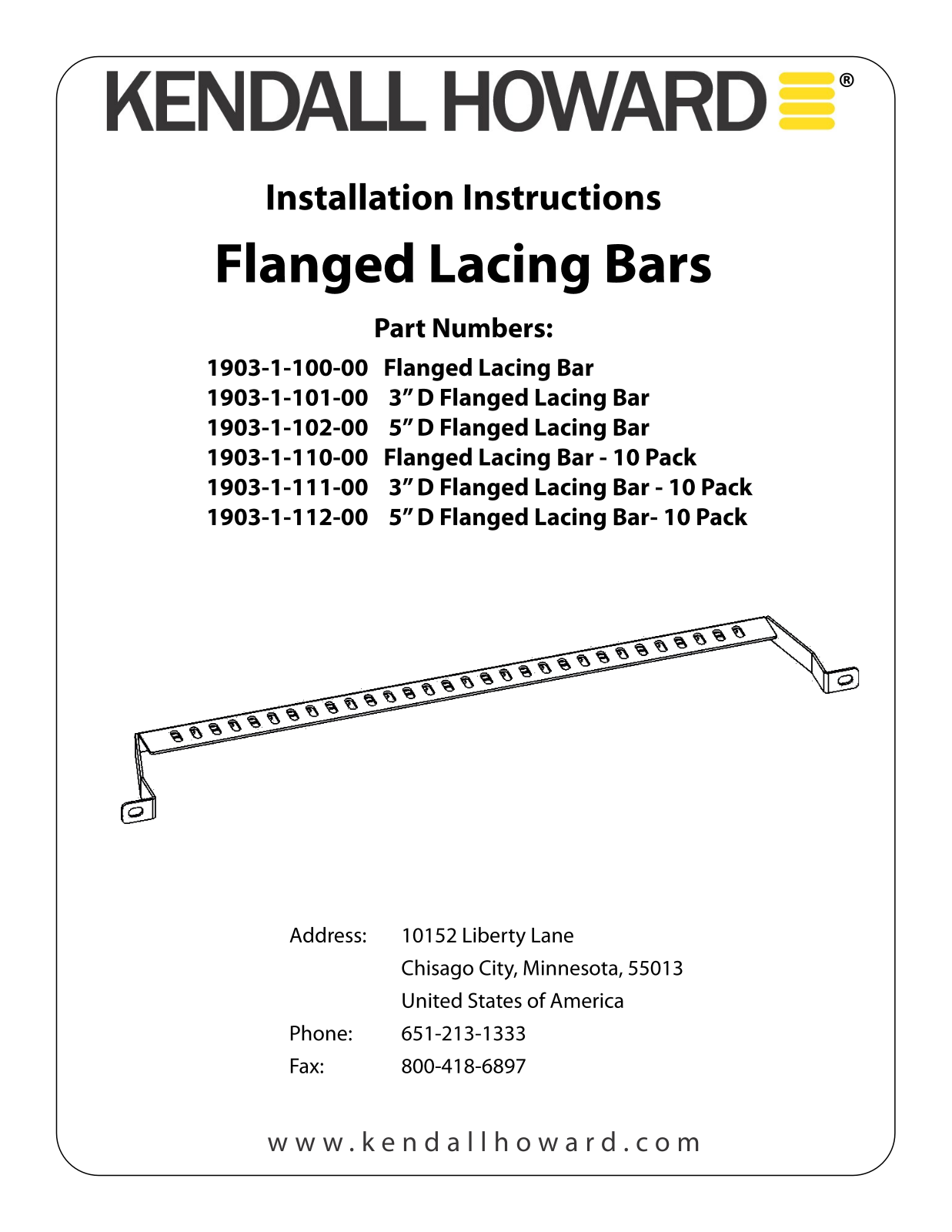 Kendall Howard 1903-1-1xx-xx User Manual