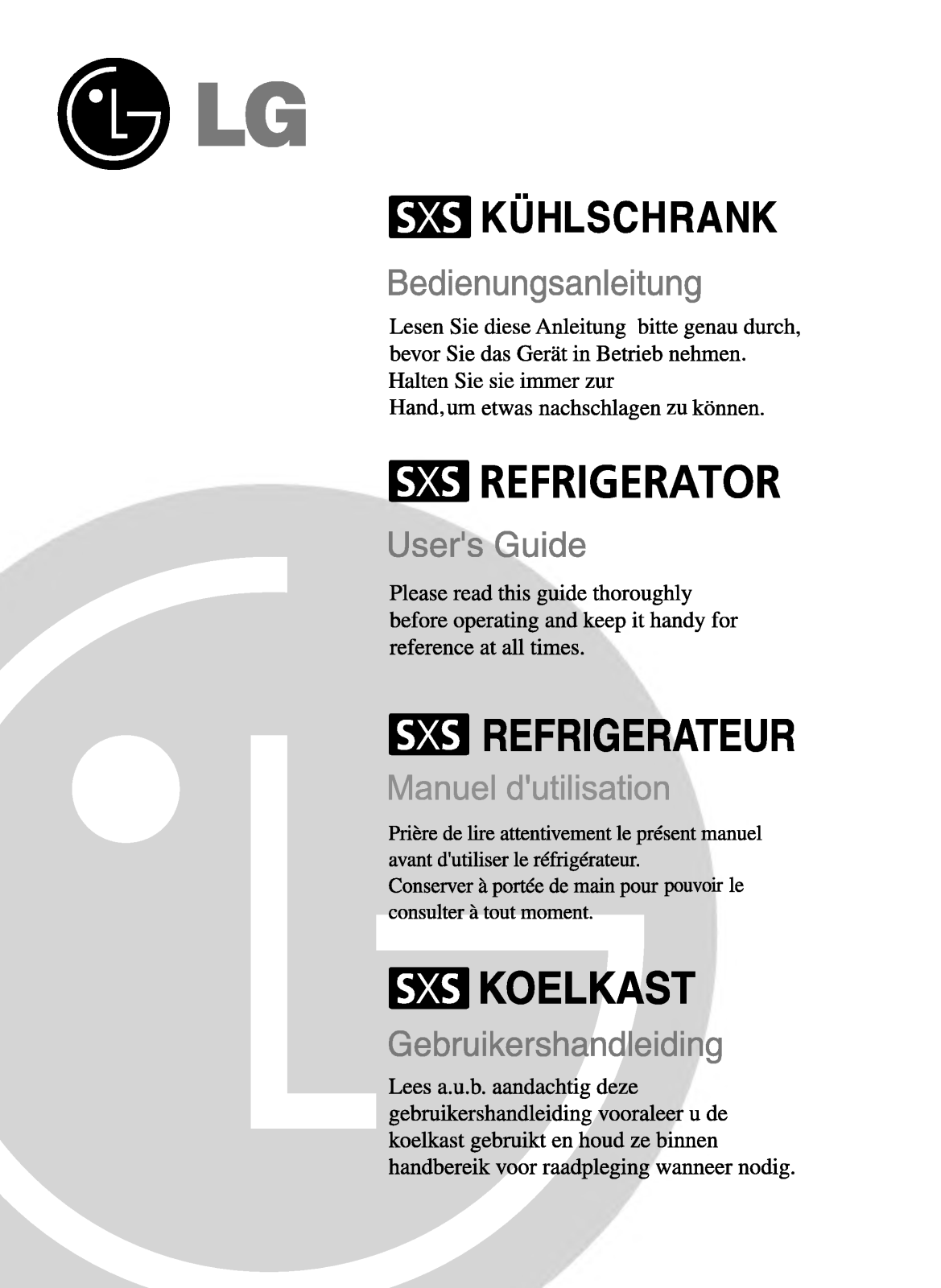 LG GR-L218ATKA User Manual