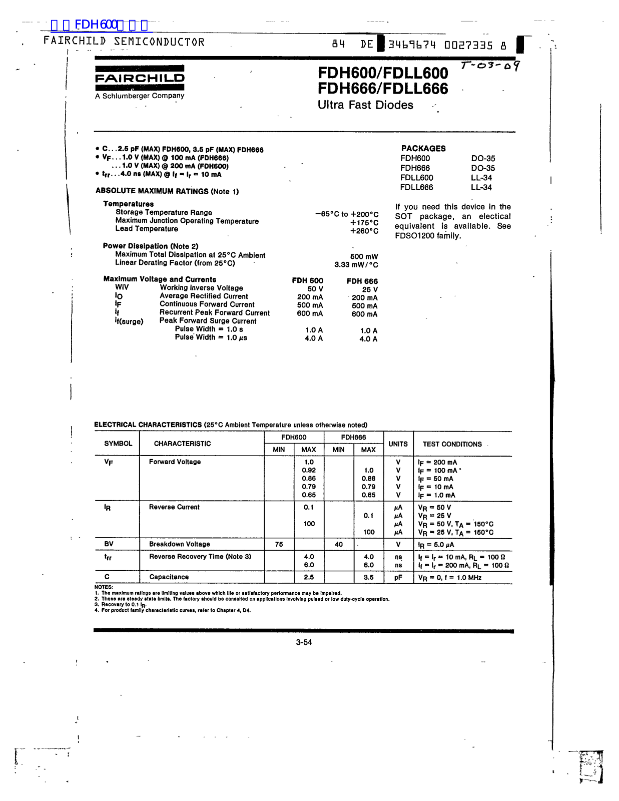 Fairchild FDH600, FDLL600, FDLL666 service manual